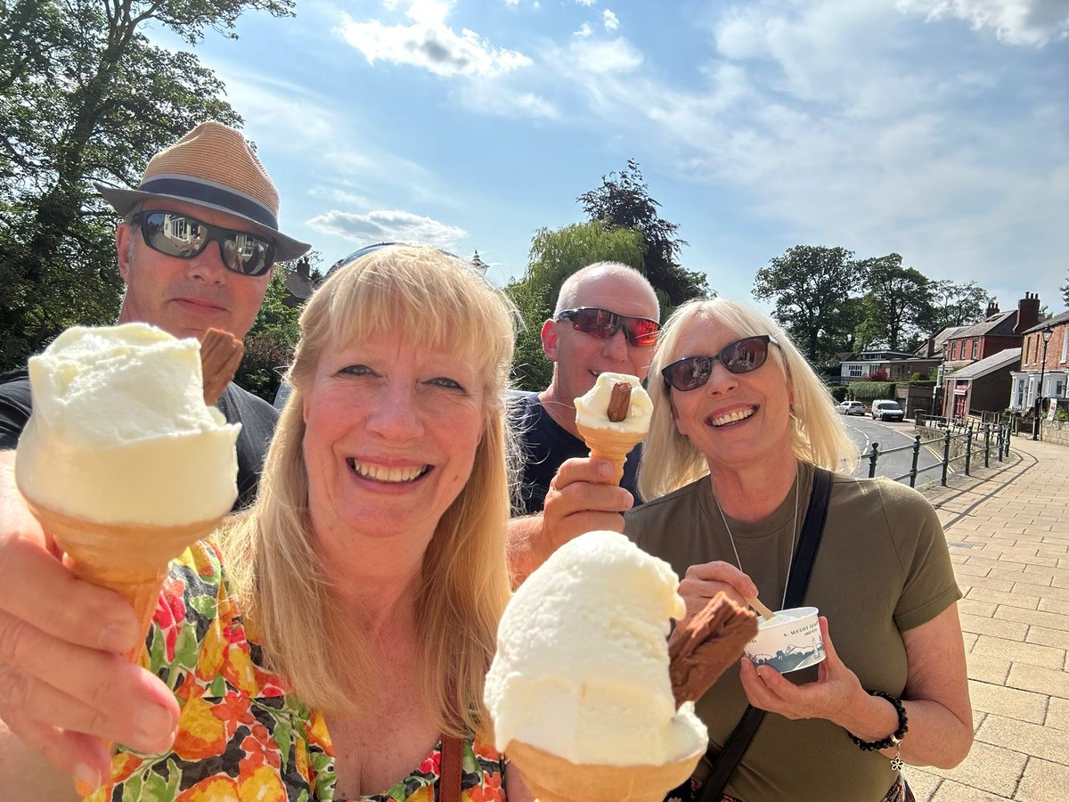 Happy solstice, everyone! Heading back to Costa Del Keynes from the scorching north. A great holiday with plenty of laughs and a fair amount of ice-cream. C : ) xx 😎 🍦🍦🍦🍦