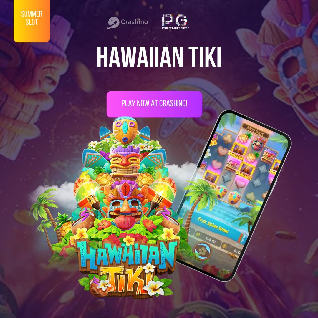 🌺 Hawaiian Tiki:

Say aloha to big wins and tropical thrills in Hawaiian Tiki! 🐚. Crashino invites you to spin under the palms and feel the island breeze of fortune!

🤩 Volatility: Medium
💵 Max Multiplier Win: 3,000x

👉🏻 Play now: crashino.com/en/casino/pgso…