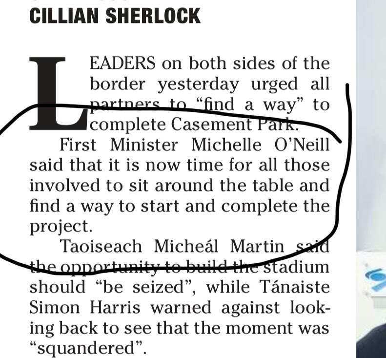 If it’s time for a round table meeting on Casement, surely the First Minister should convene it? 

Next week would be a good time.