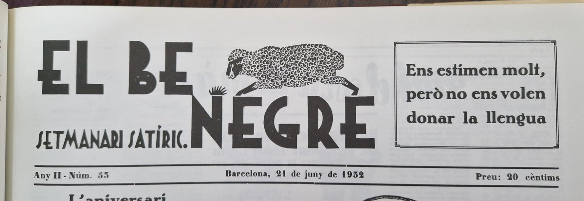 "Ens estimen molt però no ens volen donar la llengua".
El Be Negre, 21 de juny de 1932