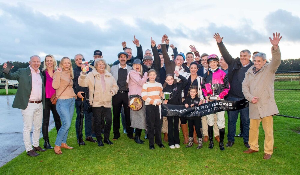 PerthRacing's tweet photo. That’s three Strickland Stakes wins as trainer for Jason Miller… and this one was extra sweet! 🥂

Admiration Express surged to victory in the $200K Group 3 Swan Draught-Strickland Stakes at @PinjarraPark, with Lucy Fiore continuing her flying form. 🏇

Congratulations to all involved! 👏

📸 @WesternRacepix