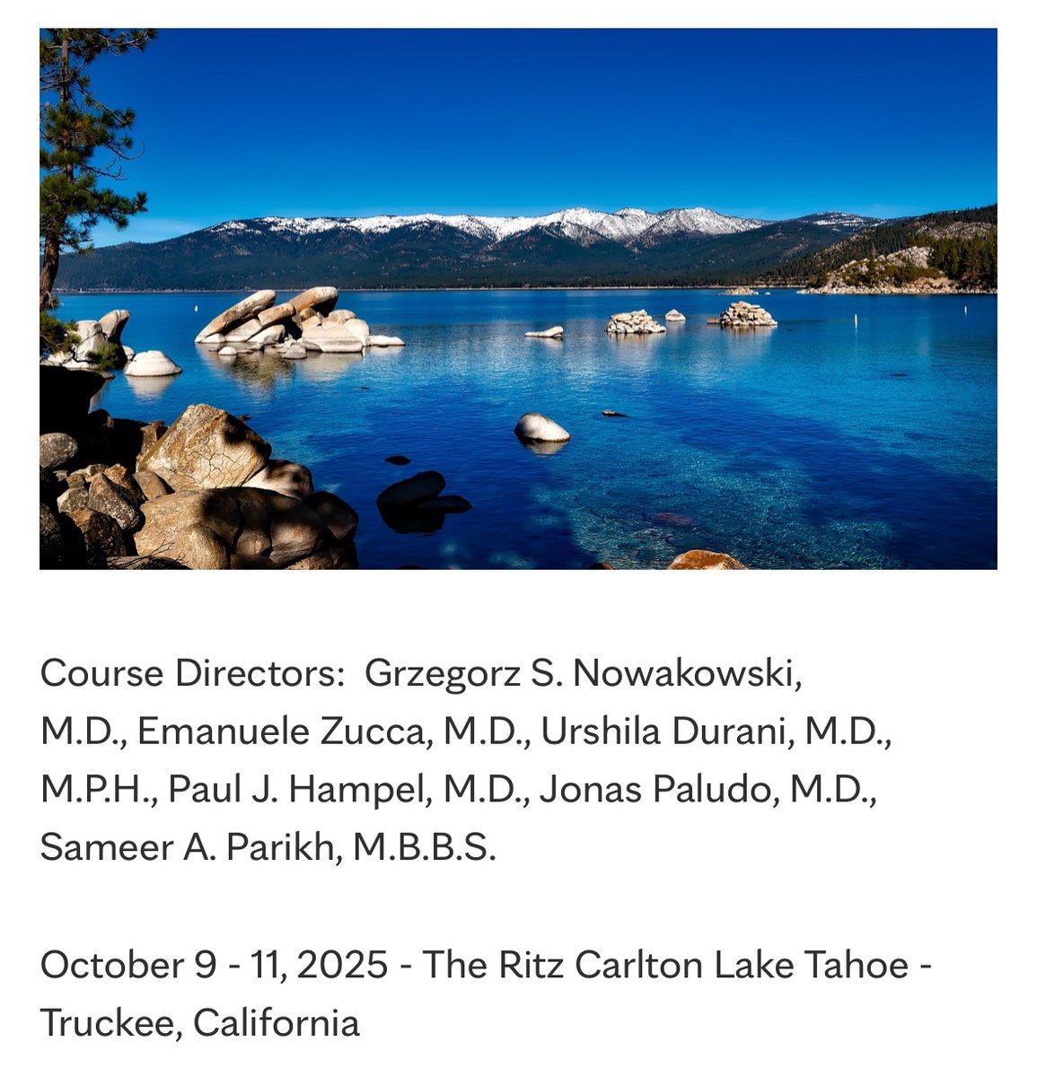 Urshila Durani (@uduranimd) on Twitter photo <a href="/lymphomahub/">Lymphoma Hub</a> <a href="/MayoClinic/">Mayo Clinic</a> Continue the #18ICML lakeside conversation at โBest of Lugano 2025โ, an international collaboration between Mayo Clinic and ICML in Lake Tahoe, CA Oct 9-11!
Dr. Patrick Johnston will be chairing our CNS lymphoma discussion.
ce.mayo.edu/hematology-andโฆ <a href="/lymphomahub/">Lymphoma Hub</a> <a href="/MayoClinic/">Mayo Clinic</a> Continue the #18ICML lakeside conversation at โBest of Lugano 2025โ, an international collaboration between Mayo Clinic and ICML in Lake Tahoe, CA Oct 9-11!
Dr. Patrick Johnston will be chairing our CNS lymphoma discussion.
ce.mayo.edu/hematology-andโฆ