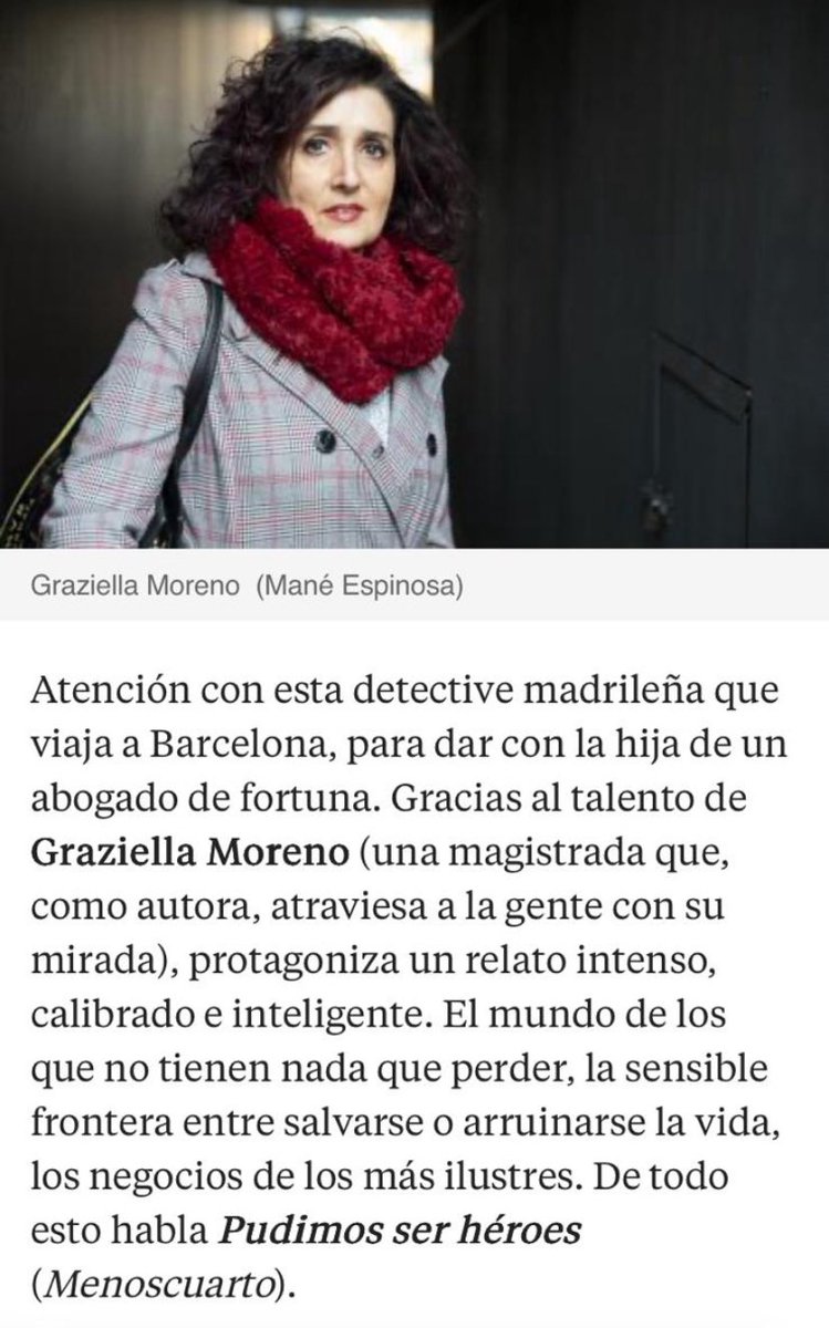 Graziella Moreno (@graziellamore) on Twitter photo En <a href="/LaVanguardia/">La Vanguardia</a> de hoy, la gran Lilian Newman recomienda “Pudimos ser héroes” <a href="/menoscuarto_ed/">Menoscuarto</a> lavanguardia.com/cultura/cultur… En <a href="/LaVanguardia/">La Vanguardia</a> de hoy, la gran Lilian Newman recomienda “Pudimos ser héroes” <a href="/menoscuarto_ed/">Menoscuarto</a> lavanguardia.com/cultura/cultur…