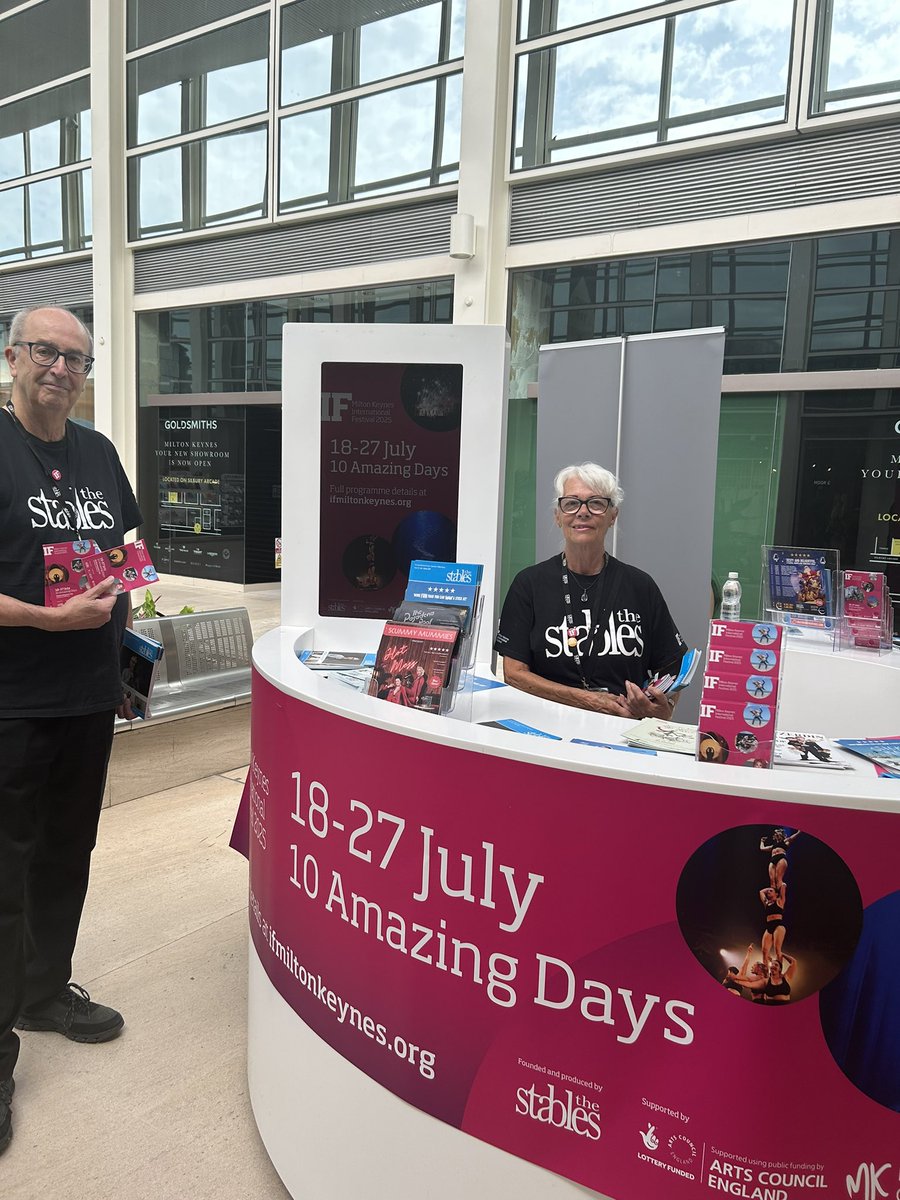 If you’re coming <a href="/centremk/">centre:mk</a>, members of our <a href="/StablesMK/">The Stables MK</a> team are there by Goldsmiths.

You can pick up <a href="/IFMKfest/">IF: Milton Keynes International Festival</a> and <a href="/StablesMK/">The Stables MK</a> brochures.  

The team can answer your questions about <a href="/IFMKfest/">IF: Milton Keynes International Festival</a> 18 -27 July 2025