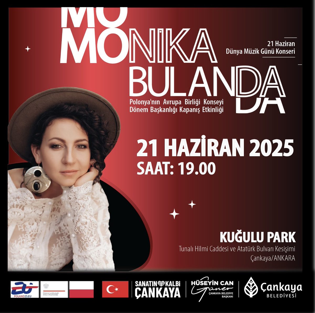 Çankaya Kültür Sanat (@cankayaks) on Twitter photo 🎶 21 Haziran #DünyaMüzikGünü'nü Kuğulu Park’ta Kutluyoruz! 🎉
Bu akşam, <a href="/PLinTurkiye/">PLinTürkiye</a> iş birliğiyle düzenleyeceğimiz konserde ünlü sanatçı Monika Bulanda 🎧 bizlerle olacak.
🎷🥁🪘 Caz davulcusu, vokalist ve söz yazarı Monika Bulanda;
🎵 5 dilde seslendirdiği kendi besteleri
🎶 🎶 21 Haziran #DünyaMüzikGünü'nü Kuğulu Park’ta Kutluyoruz! 🎉
Bu akşam, <a href="/PLinTurkiye/">PLinTürkiye</a> iş birliğiyle düzenleyeceğimiz konserde ünlü sanatçı Monika Bulanda 🎧 bizlerle olacak.
🎷🥁🪘 Caz davulcusu, vokalist ve söz yazarı Monika Bulanda;
🎵 5 dilde seslendirdiği kendi besteleri
🎶