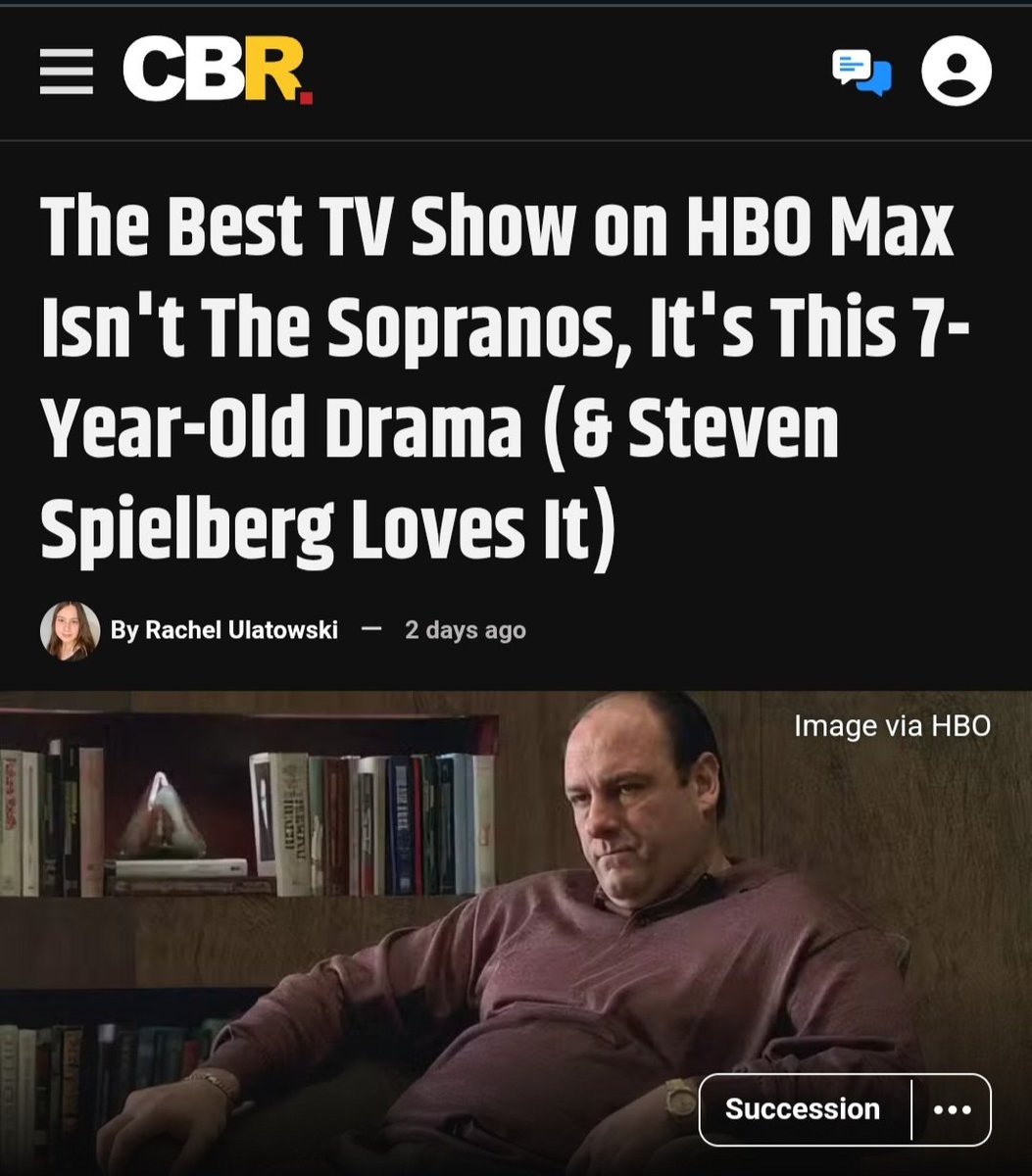 I don't care how creative Spielberg is, this is the wrong take. I don't think it's even close but that just my biased opinion. So what's your opinion? Is Succession better The Sopranos?

cbr.com/steven-spielbe…
