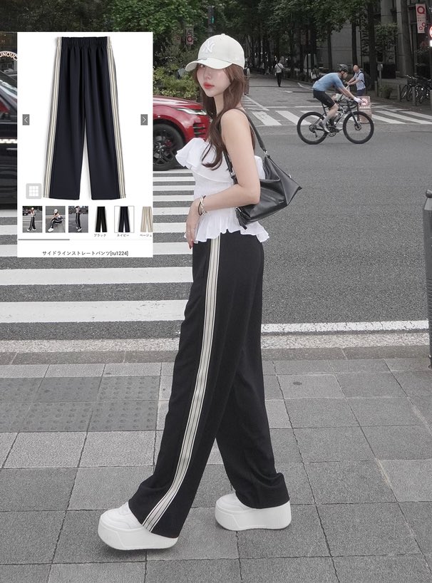 一押しアイテム by GRL🦋】 サイドラインストレートパンツ #グレイル