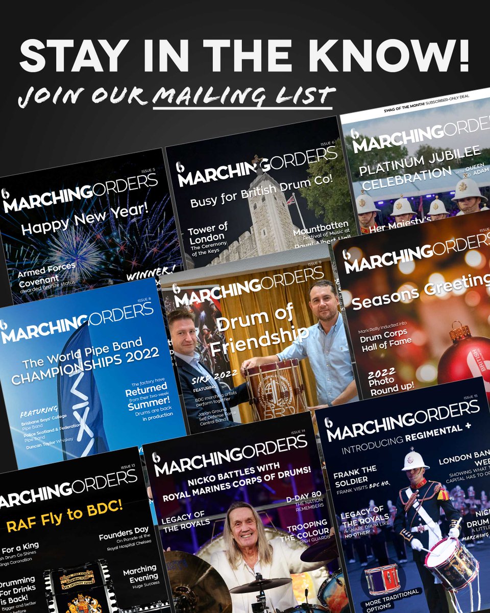 Whether you’re into drum kits, marching drums, or both, now’s the time to sign up to our mailing list! 📨

Find out what really happens at BDC HQ: bit.ly/3SRcbjH

#subscribe #britishdrumco #madeinbritain