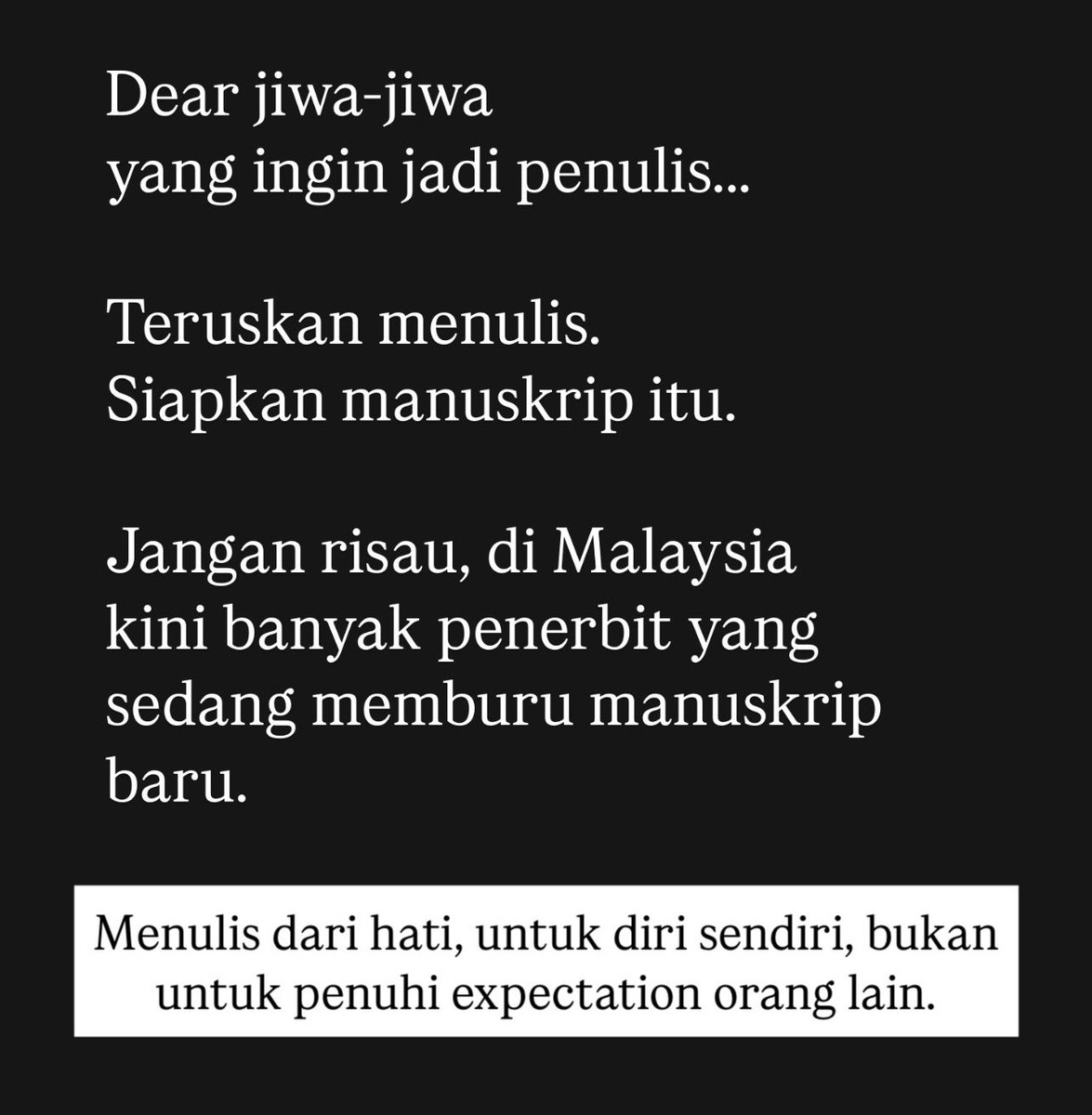 Yang hanya ingin jadi pembaca, teruskan baca buku yang kamu ingini. Jangan terpengaruh dengan pempengaruh jelmaan.