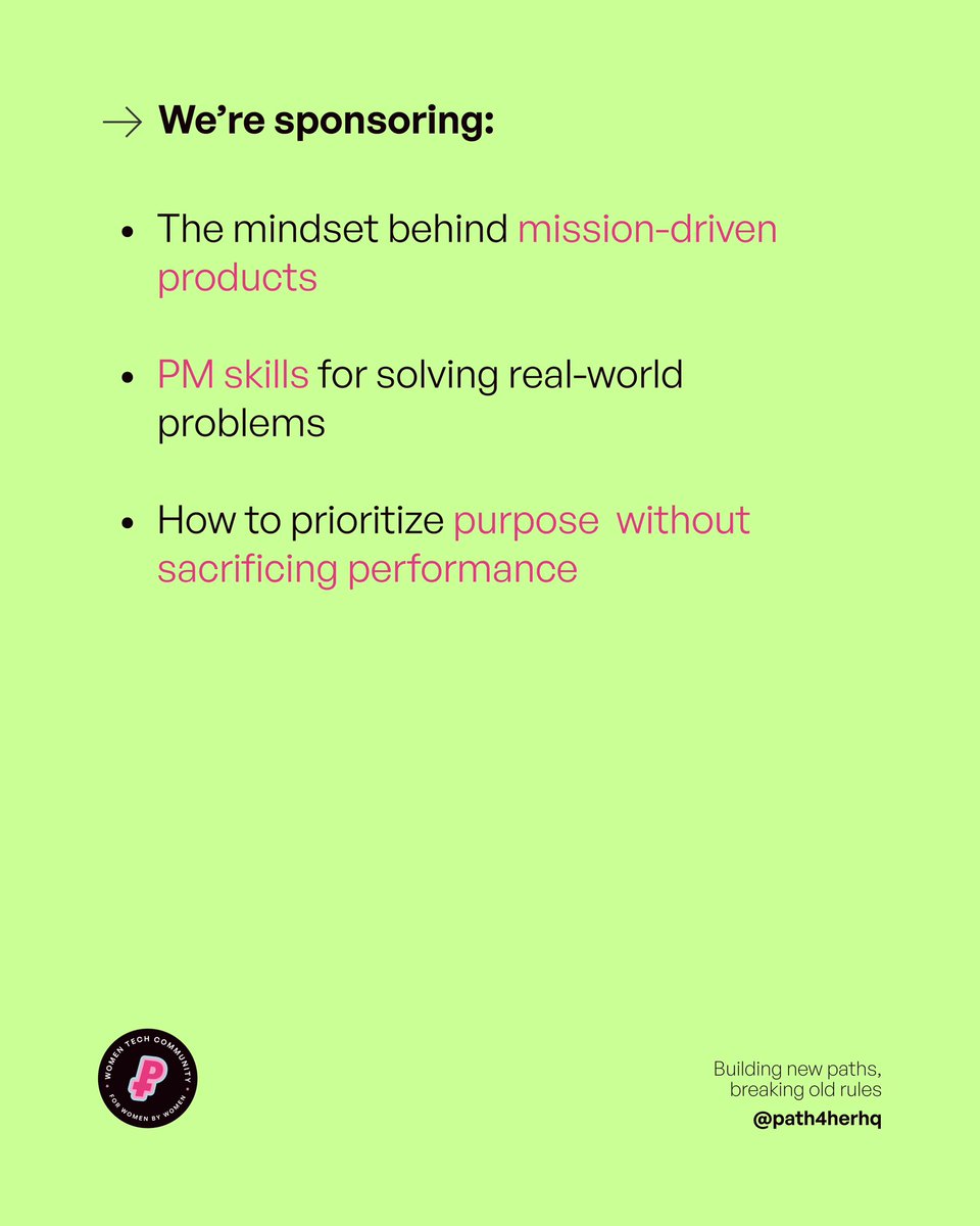 path4herhq's tweet image. We’re hosting a workshop for every Product manager, Aspiring PM and Tech enthusiasts who want to build products that actually make a difference 
Click the link below to register 👇🏾
lu.ma/0yc3a0i8