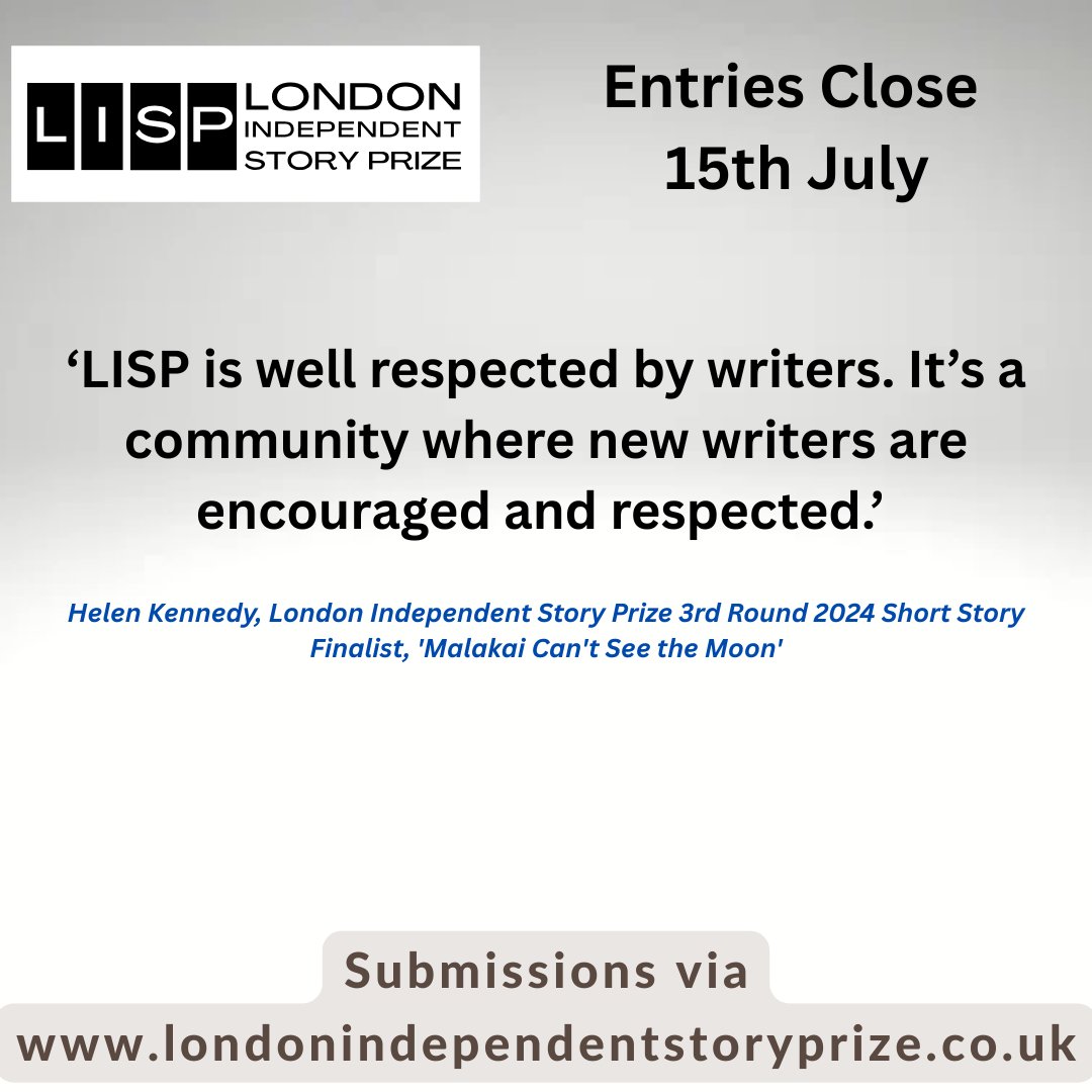 LondonISP's tweet image. Entries Close 15th July!
Short Story, Flash Fiction, Poetry
Submissions via Website
londonindependentsotryprize.co.uk

#Flashfiction #flashfictiononline #flashfictionchallenge #flashfictionwriters #poetry #poetryislife #poetrycommunity #writer #writerslife #writercommunity #writersnetwork
