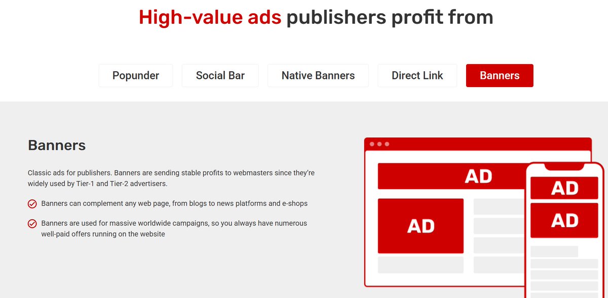 Adsterra Ads options for Publishers 

Popunder ads
Social Bar ads
Native Banners
Direct Link
Banners

Join Now: beta.publishers.adsterra.com/referral/HzDtm…