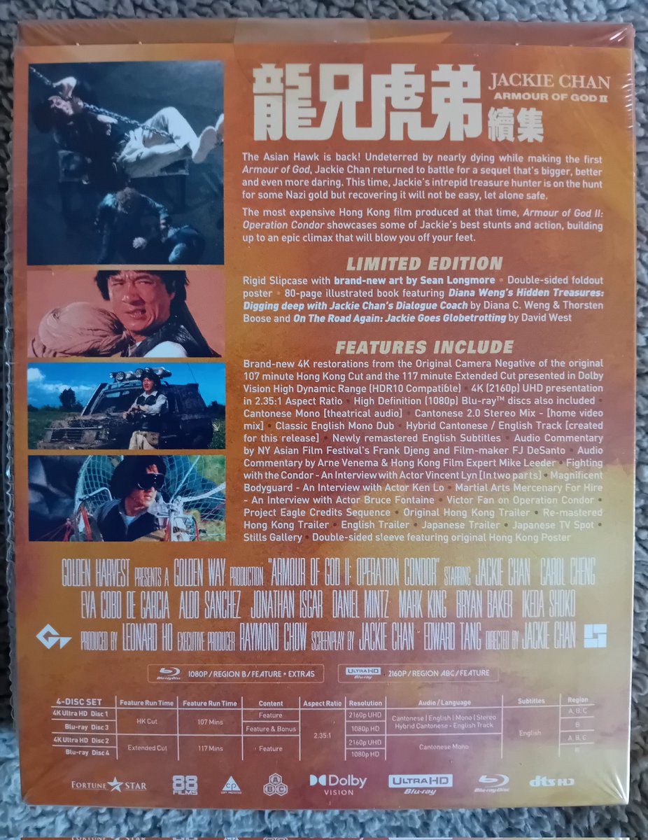 Nick (@kevinchan478) on Twitter photo Today's pickup Armour of God II: Operation Condor 4KUHD Deluxe Edition from <a href="/88_Films/">88 Films Ltd.</a>
Awesome artwork from <a href="/seanlongmore/">sean longmore</a> he's captured the film perfectly. Cool double-sided poster and booklet also. Some top special features too.
#OperationCondor #4K #JackieChan #physicalmedia Today's pickup Armour of God II: Operation Condor 4KUHD Deluxe Edition from <a href="/88_Films/">88 Films Ltd.</a>
Awesome artwork from <a href="/seanlongmore/">sean longmore</a> he's captured the film perfectly. Cool double-sided poster and booklet also. Some top special features too.
#OperationCondor #4K #JackieChan #physicalmedia