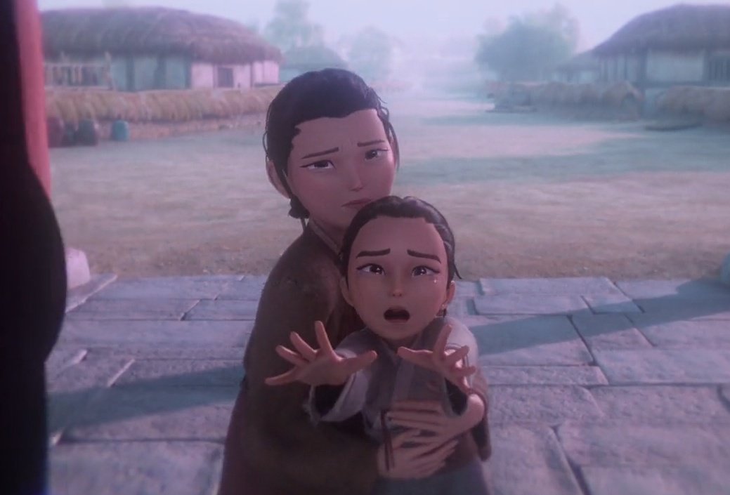chilizychk's tweet photo. Someone mentioned that the mother and the kid that was about to get attacked by the demon but saved by the first ever demon hunters WERE JINU'S MOM AND SISTER 😭😭😭😭😭 #KPOPDEMONHUNTERS I'M ENDING IT ALL https://t.co/KdxuKsiXcD