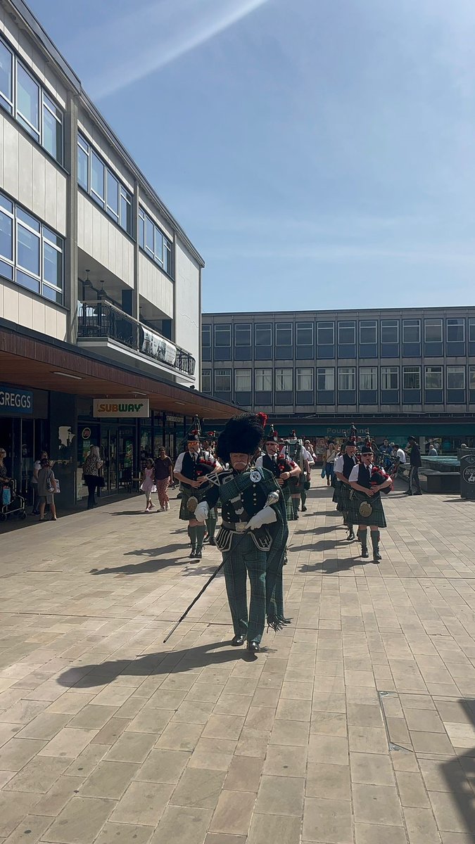 The sun is shining and phew, it's a hot one! We're looking forward to a busy Armed Forces Day event in the town centre. It's just started and we're here until 4pm today. We'd love to see you! Put on your sun cream, sun hats and shades and remember your water bottles too!