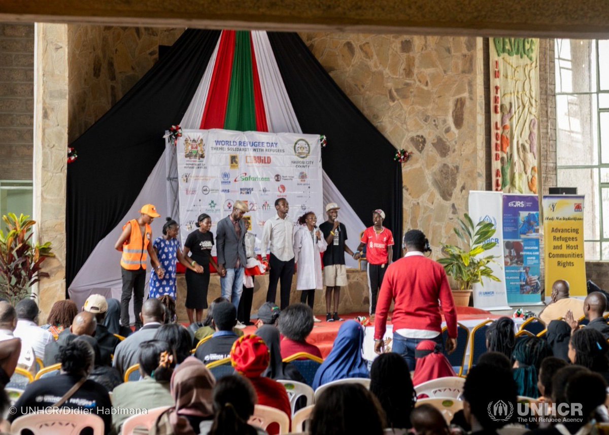UNHCR_Kenya's tweet image. Yesterday, we joined our partners in Nairobi in solidarity #WithRefugees.
Talented refugee dancers, drummers, and performers graced the event while participants also sampled and purchased beautiful items made by refugees.
Thank you for supporting refugees.