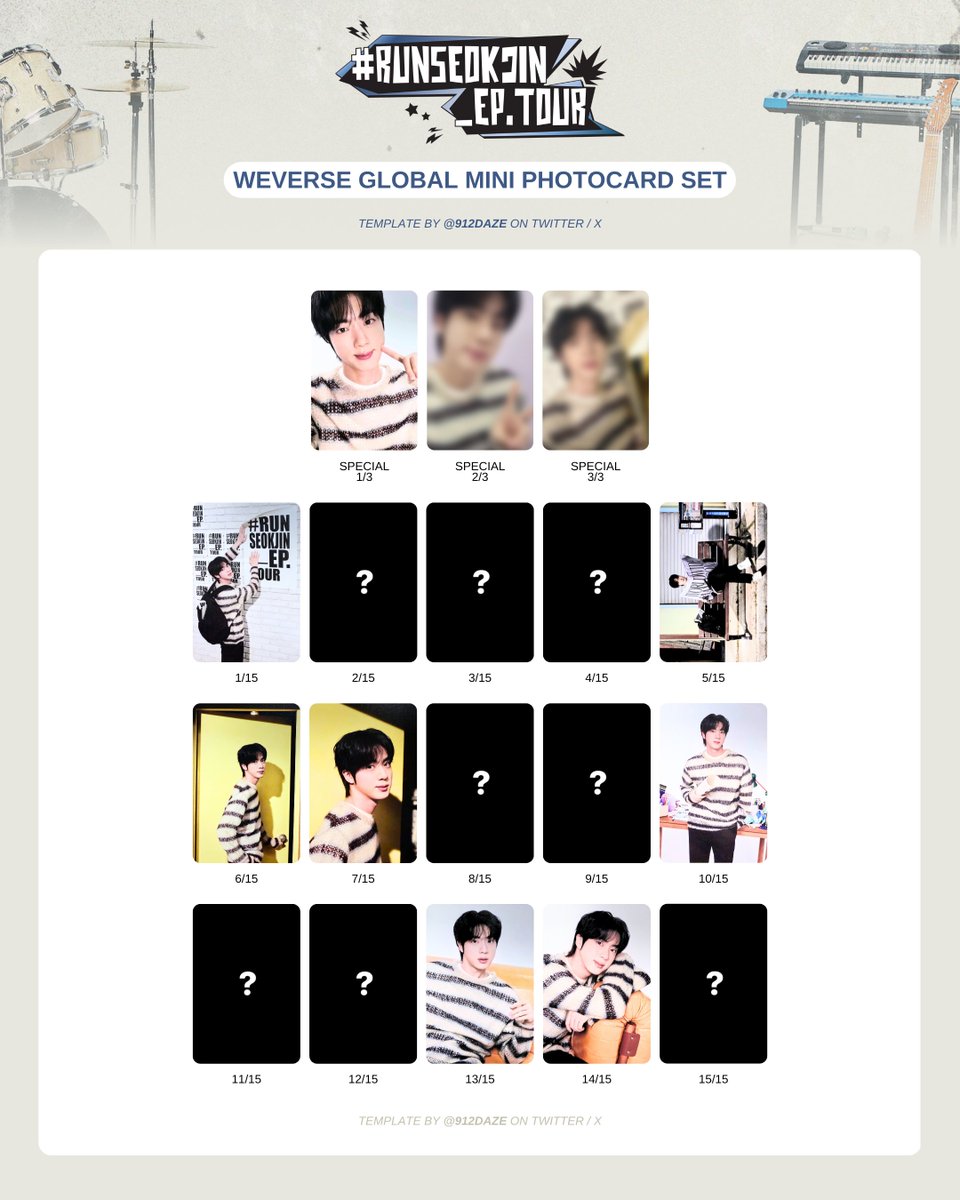 BTS JIN SEOKJIN ALBUM PC PHOTOCARD WL WISHLIST TEMPLATE