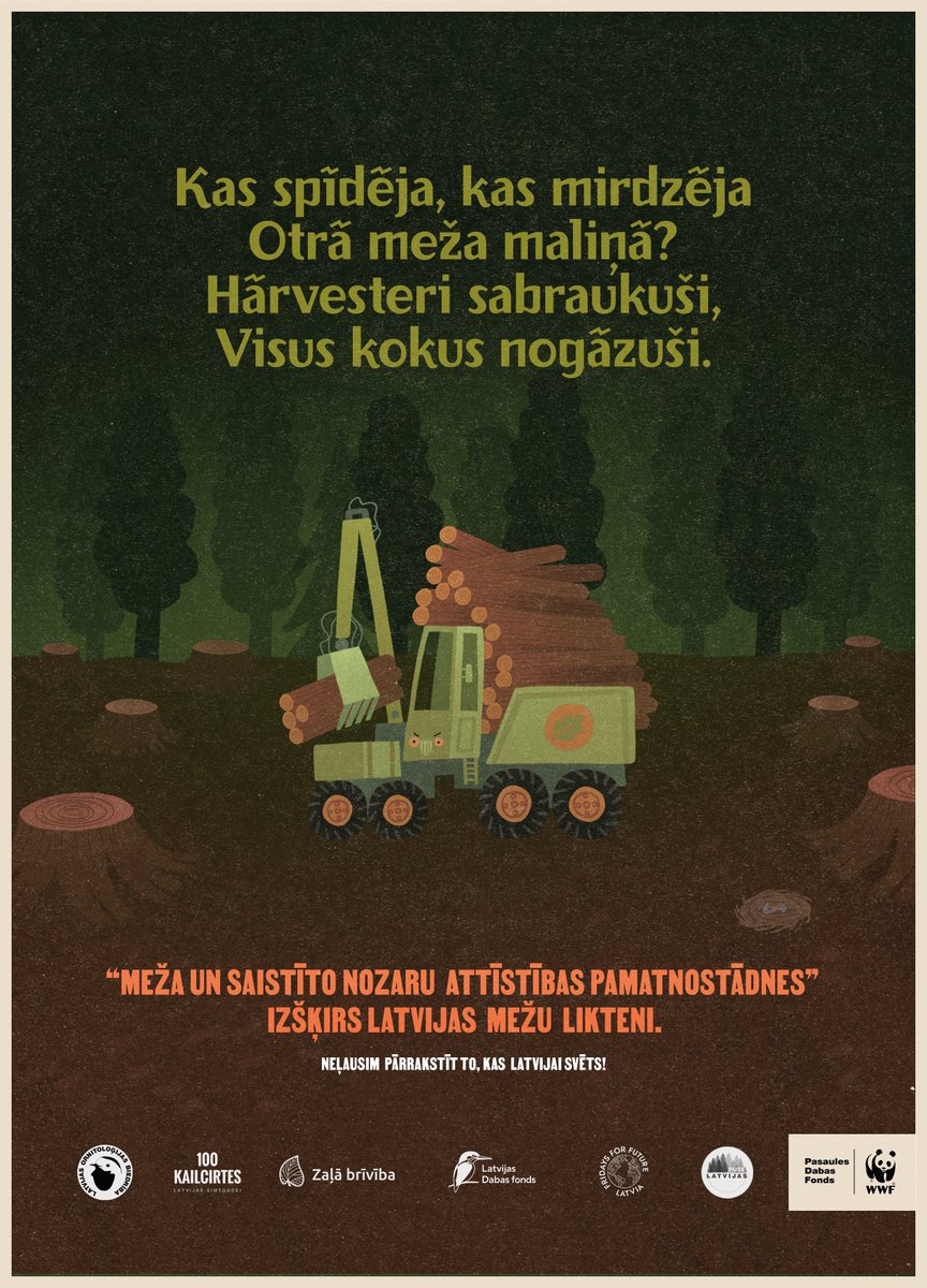100kailcirtes (@100kailcirtes_) on Twitter photo Drīz <a href="/Zemkopibas_min/">Zemkopības ministrija</a> apspriešanai nodos dokumentu, kas noteiks mežu apsaimniekošanas kursu nākamajiem 10 gadiem. Tas noteiks, vai pēc 10 un 100 gadiem bērni vēl dzirdēs putnu dziesmas, pazīs meža zvērus un varēs pastaigāties dižos mežos - ne vien lasīs par tiem tautasdziesmās. Drīz <a href="/Zemkopibas_min/">Zemkopības ministrija</a> apspriešanai nodos dokumentu, kas noteiks mežu apsaimniekošanas kursu nākamajiem 10 gadiem. Tas noteiks, vai pēc 10 un 100 gadiem bērni vēl dzirdēs putnu dziesmas, pazīs meža zvērus un varēs pastaigāties dižos mežos - ne vien lasīs par tiem tautasdziesmās.