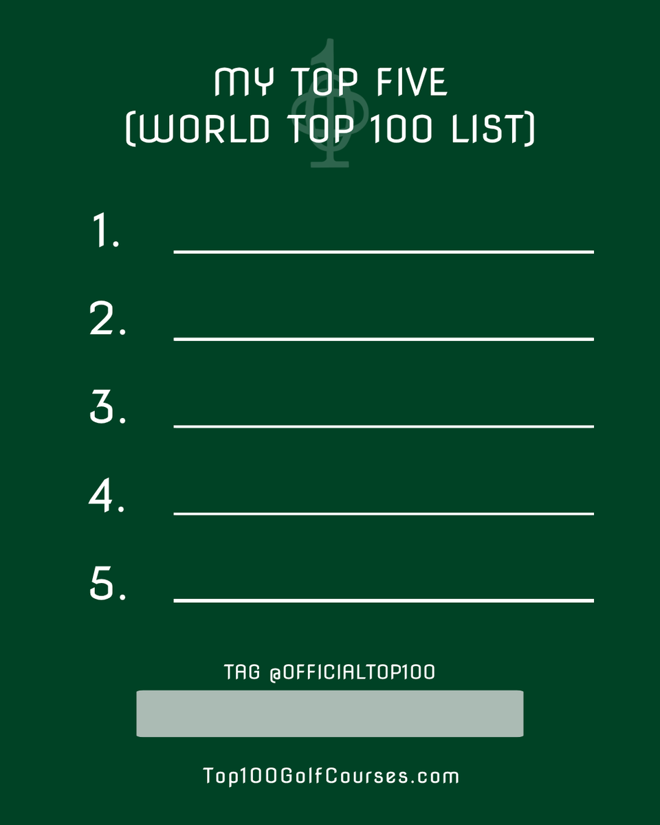 top100golf's tweet photo. 🏌️‍♂️ Tell us the Top 5 courses you've played!

Use our template to share the five highest-ranked courses you've played from our World Top 100 2025 list.

📲 Tag @officialtop100 and use #Top100GolfCourses — we’ll be featuring our favorites!
📸 : Gary Lisbon

#MyTop5 #WorldTop100 https://t.co/xPzDohn2Wy