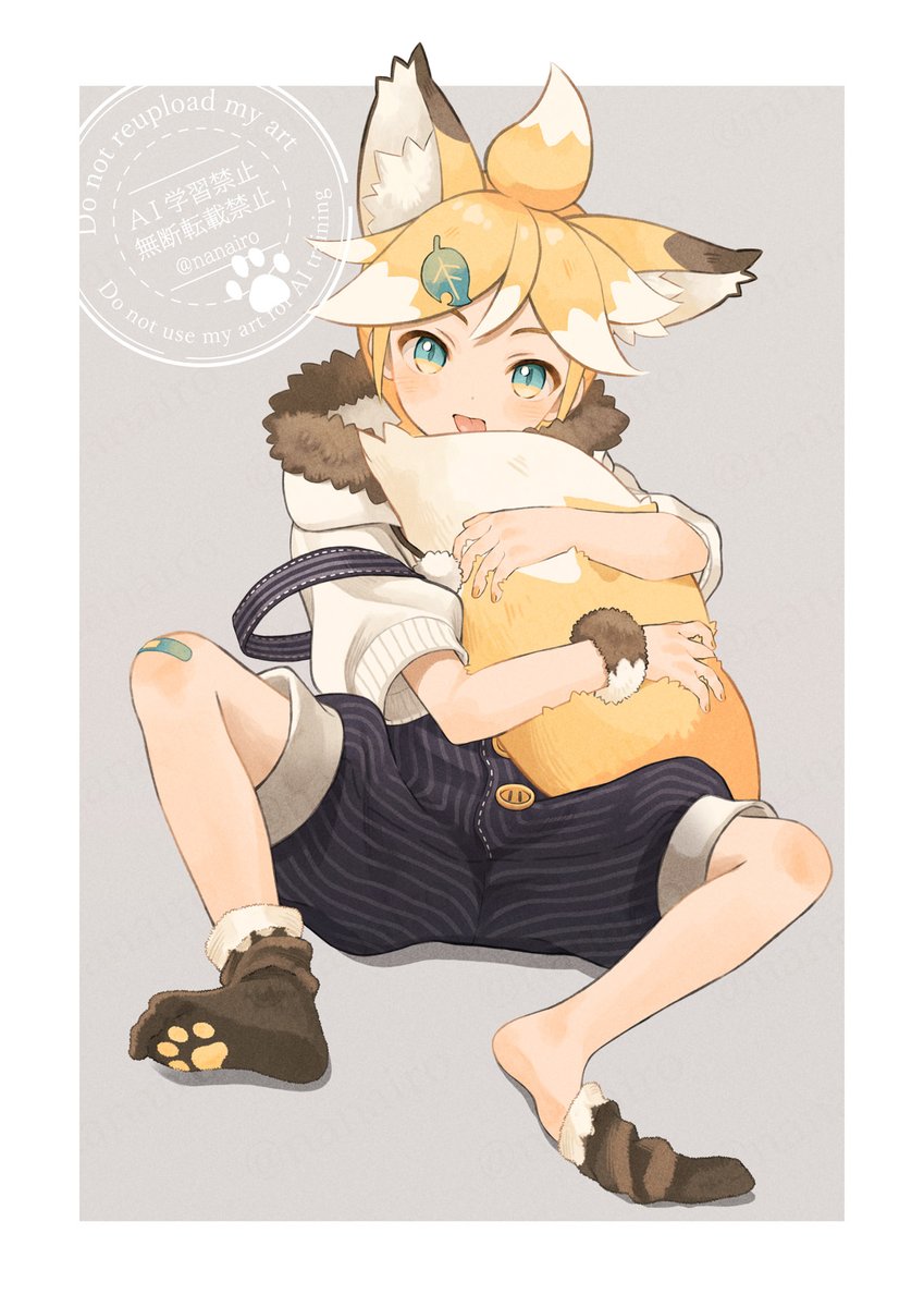 nanairoiro_art's tweet image. 毛づくろい中
#鏡音レン #グッスマイラコン０９レン