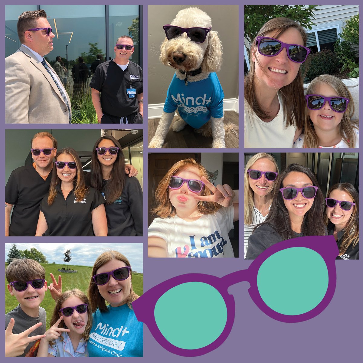 🕶️ The Mind+ Neurology team (+ kiddos &amp; pups!) is proud to support Shades For Migraine—a global campaign to raise awareness for those living with migraine.

📸 Snap a pic
📱 Share with #ShadesForMigraine
💜 Let’s break the stigma—together.

#MigraineAwareness #ShadesForMigraine