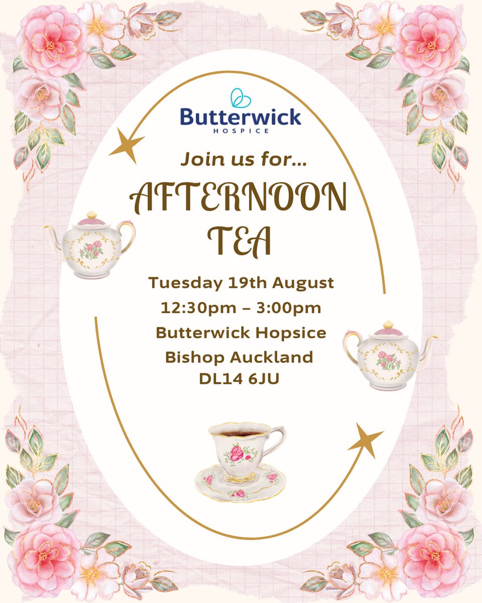 Come along with friends or family for afternoon tea at our Bishop Auckland Hospice. 
Enjoy delicious homemade treats, tea and coffee, and a relaxing afternoon with beautiful surroundings.

We have limited capacity so get your place booked here - ow.ly/ll9c50W6kws