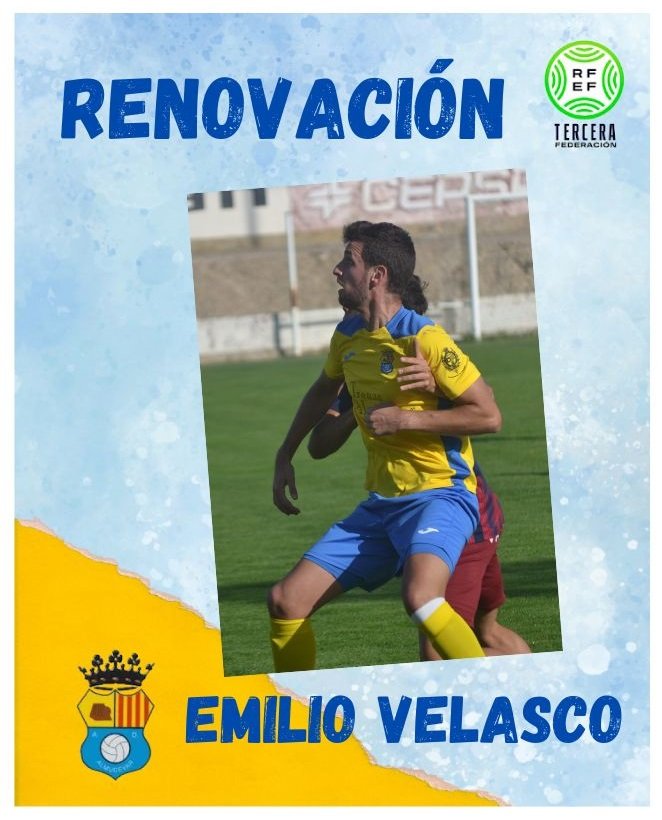 🔊📄 𝗢𝗙𝗜𝗖𝗜𝗔𝗟 |
✍🏼 𝗥𝗘𝗡𝗢𝗩𝗔𝗖𝗜𝗢𝗡
EMILIO VELASCO jugará una temporada más en la A.D. Almudévar.
Disciplina, seriedad y contundencia en el juego aéreo para nuestro centro del campo. Sin duda uno de los pilares del equipo. 

#ADAlmudévar💛💙
#ADAlmudévar_2025_2026