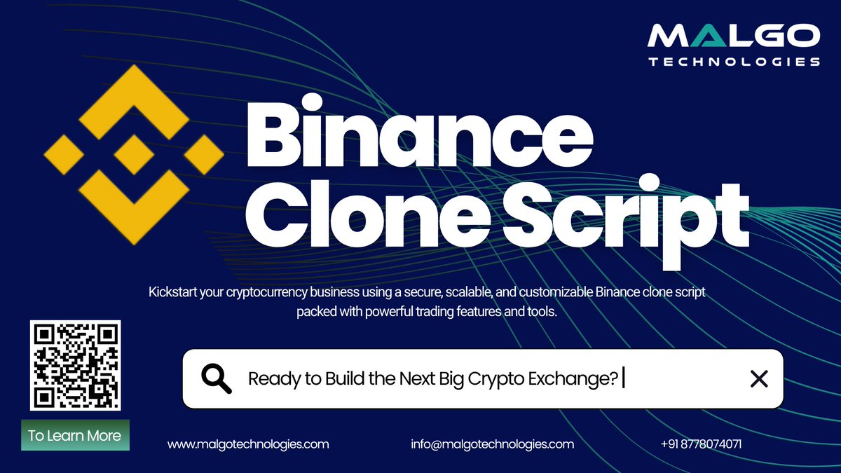 JudeMaxwell8514's tweet image. Launch your own crypto exchange like Binance in no time! Our Binance Clone Script is 100% customizable, secure, and scalable. Start your crypto journey today! 
To Learn More: malgotechnologies.com/binance-clone-…
#BinanceClone #CryptoScript #Web3