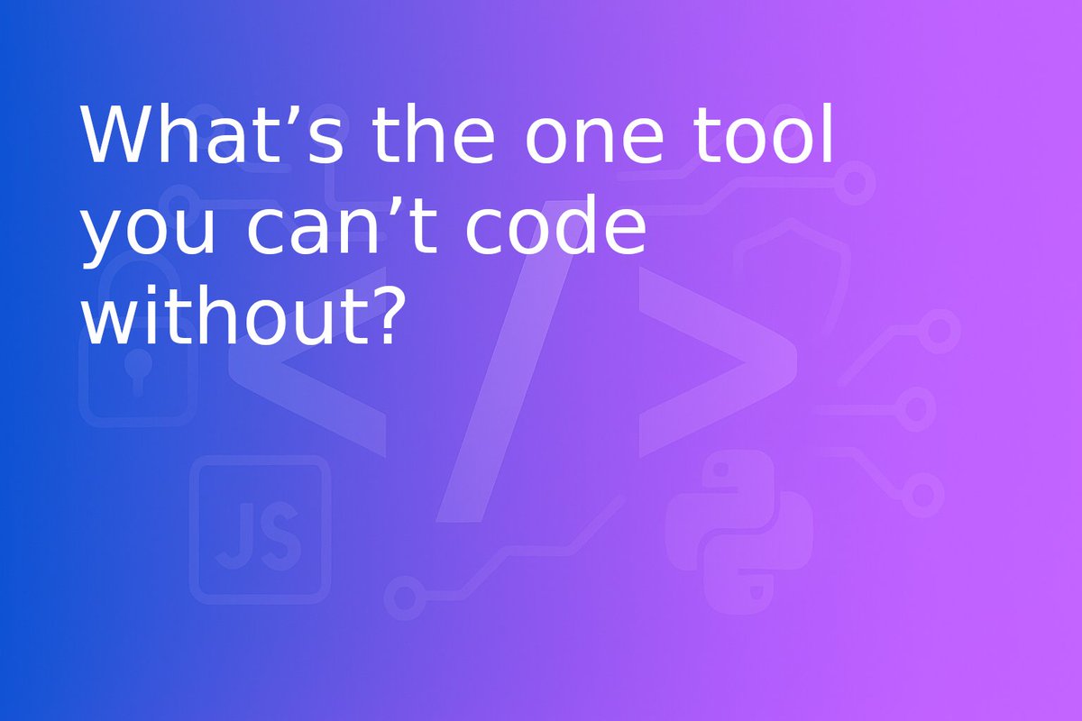 codinghuboff's tweet image. What’s the one tool you can’t code without?
#coding #CodingJourney #codinghub
