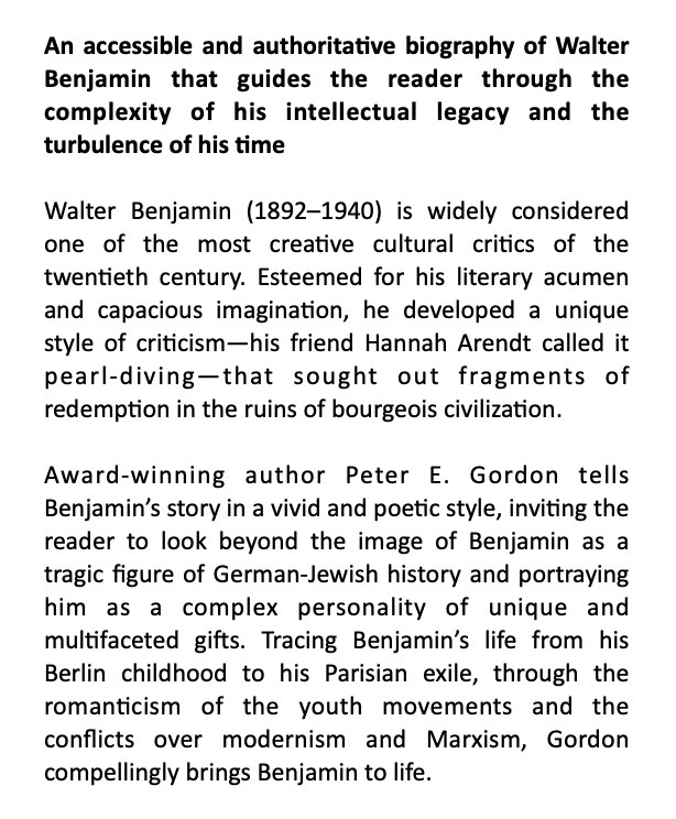 Peter E. Gordon - Walter Benjamin

The Pearl Diver

À paraître en février aux Yale UP