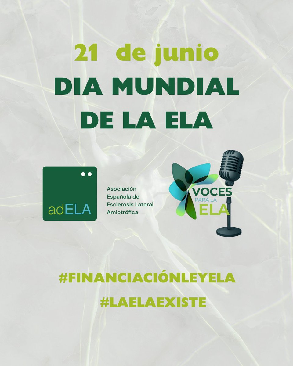 adELA - Asociación Española de ELA (@asociacionela) on Twitter photo Hoy, Día Mundial de la ELA, queremos unir TODAS las VOCES PARA LA ELA y gritar juntos que estamos aquí, que necesitamos que la Ley ELA reciba dotación económica y que os necesitamos a todos para lograr que lo que hoy es un sueño, la cura, sea una realidad💚#osnecesitamosatodos💚 Hoy, Día Mundial de la ELA, queremos unir TODAS las VOCES PARA LA ELA y gritar juntos que estamos aquí, que necesitamos que la Ley ELA reciba dotación económica y que os necesitamos a todos para lograr que lo que hoy es un sueño, la cura, sea una realidad💚#osnecesitamosatodos💚
