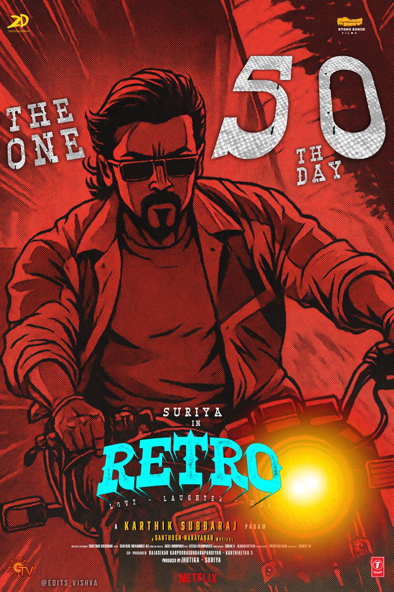 Vishva effectx (@edits_vishva) on Twitter photo #Retro 50 Days.. ❤️🔥🗿🔥🔥🔥
<a href="/Suriya_offl/">Suriya Sivakumar</a> <a href="/karthiksubbaraj/">karthik subbaraj</a>
<a href="/hegdepooja/">Pooja Hegde</a> <a href="/Music_Santhosh/">Santhosh Narayanan</a>
<a href="/stonebenchers/">Stone Bench</a> <a href="/2D_ENTPVTLTD/">2D Entertainment</a>
THANKS For THE ONE.. #Retro 50 Days.. ❤️🔥🗿🔥🔥🔥
<a href="/Suriya_offl/">Suriya Sivakumar</a> <a href="/karthiksubbaraj/">karthik subbaraj</a>
<a href="/hegdepooja/">Pooja Hegde</a> <a href="/Music_Santhosh/">Santhosh Narayanan</a>
<a href="/stonebenchers/">Stone Bench</a> <a href="/2D_ENTPVTLTD/">2D Entertainment</a>
THANKS For THE ONE..
