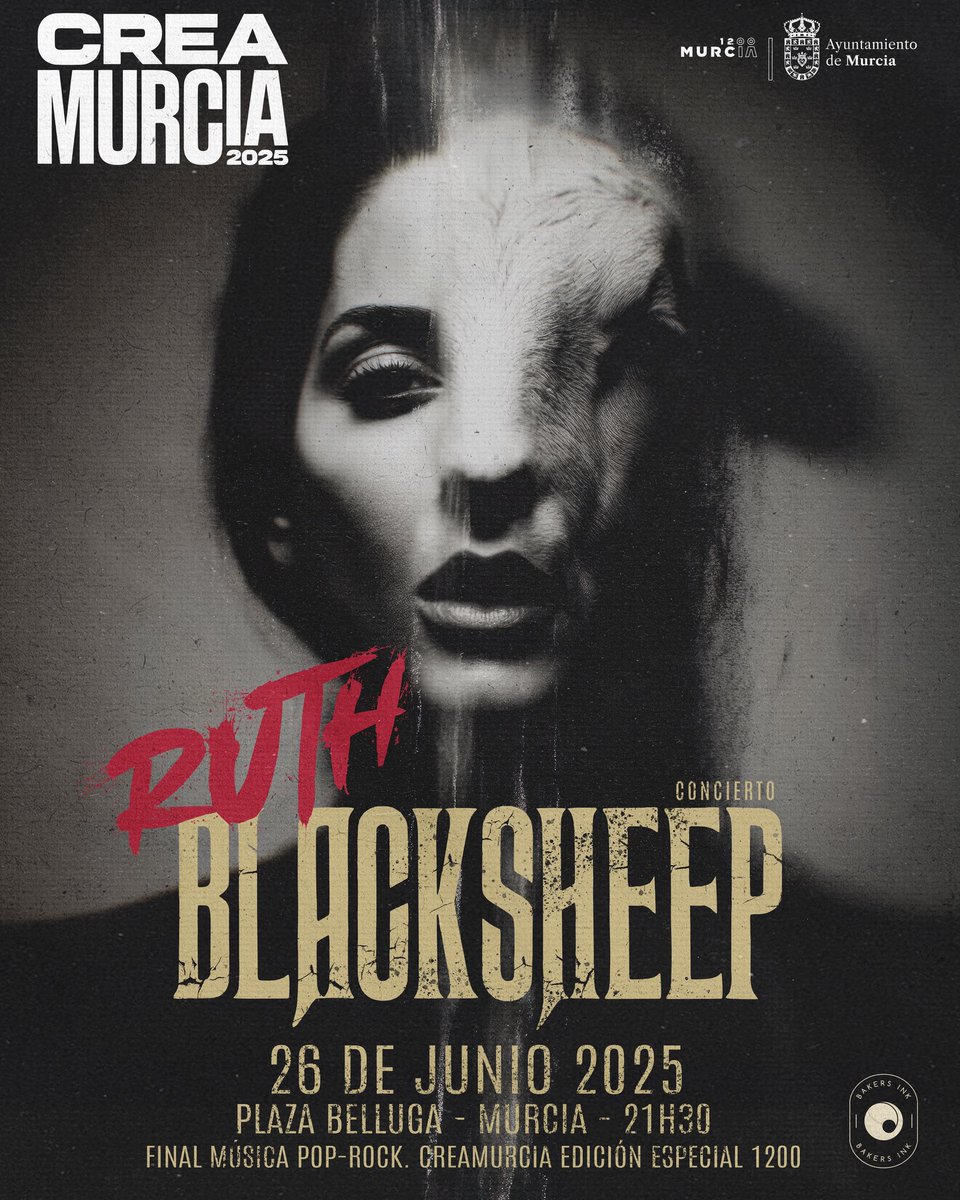 RLorenzoDaily's tweet image. Este 26 de junio viviremos algo grande con @RuthLorenzo en Plaza Belluga, Murcia. BLACKSHEEP sube al escenario para cerrar la final pop-rock de @_CreaMurcia_ y celebrar los 1200 años de la ciudad 🤘🏻

Entrada libre, energía brutal. ¡Nos vemos allí! 🖤🐑
#BLACKSHEEP #1200Murcia