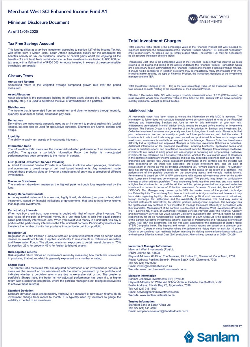 See the latest fact sheet of the Merchant West SCI Enhanced Income Fund here. 

We’ve done an annualised 9.7% over the last three years (with a max drawdown of only 1.6%) and 15.7% just in the year through May. 

(1/2)