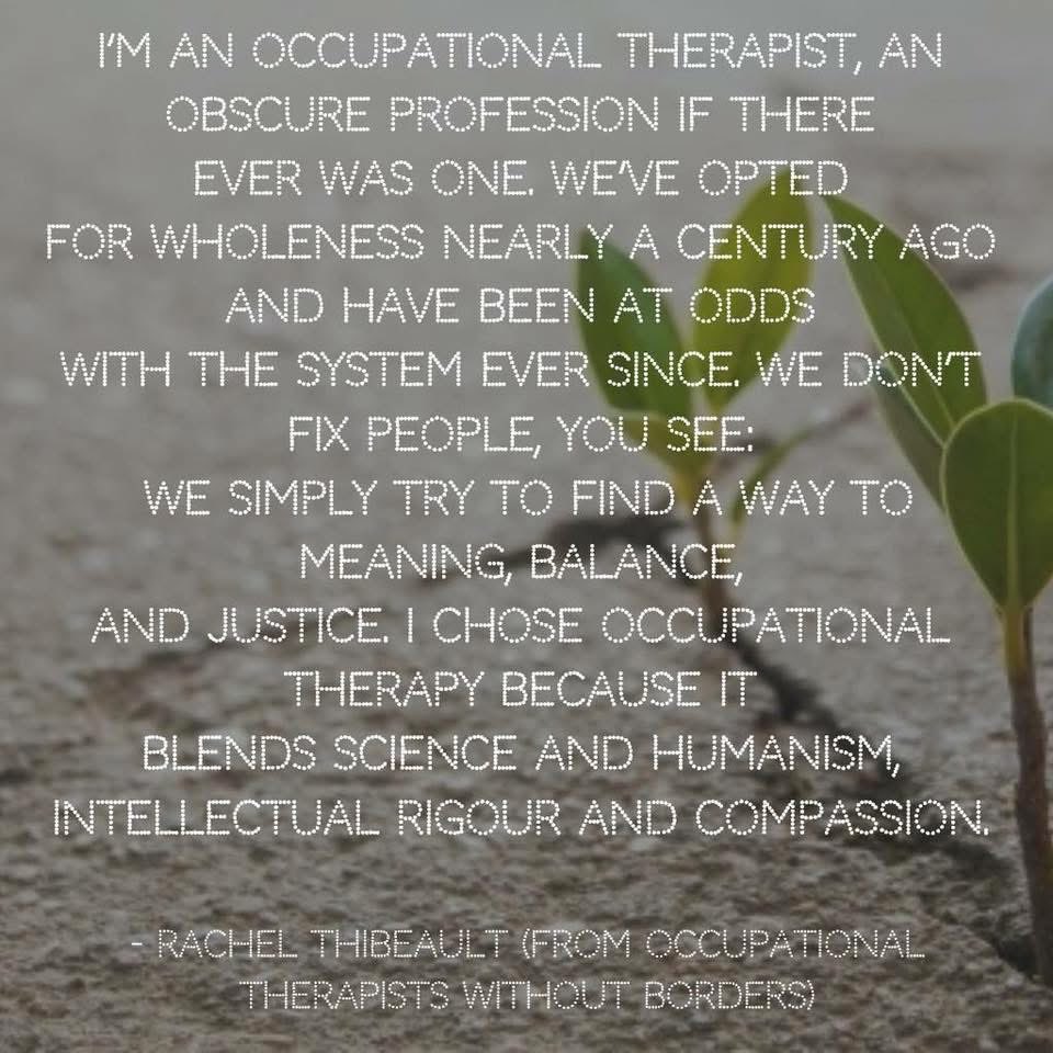 Still my favourite definition of #OccupationalTherapy