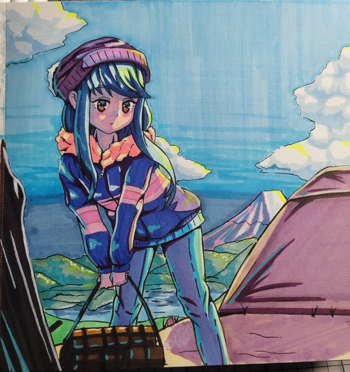 Eve9Dex's tweet image. ⛺️💙
Shima Rin from Yuru Camp. I have been rewatching it with my mom recently.
#ゆるキャン #Yurucamp