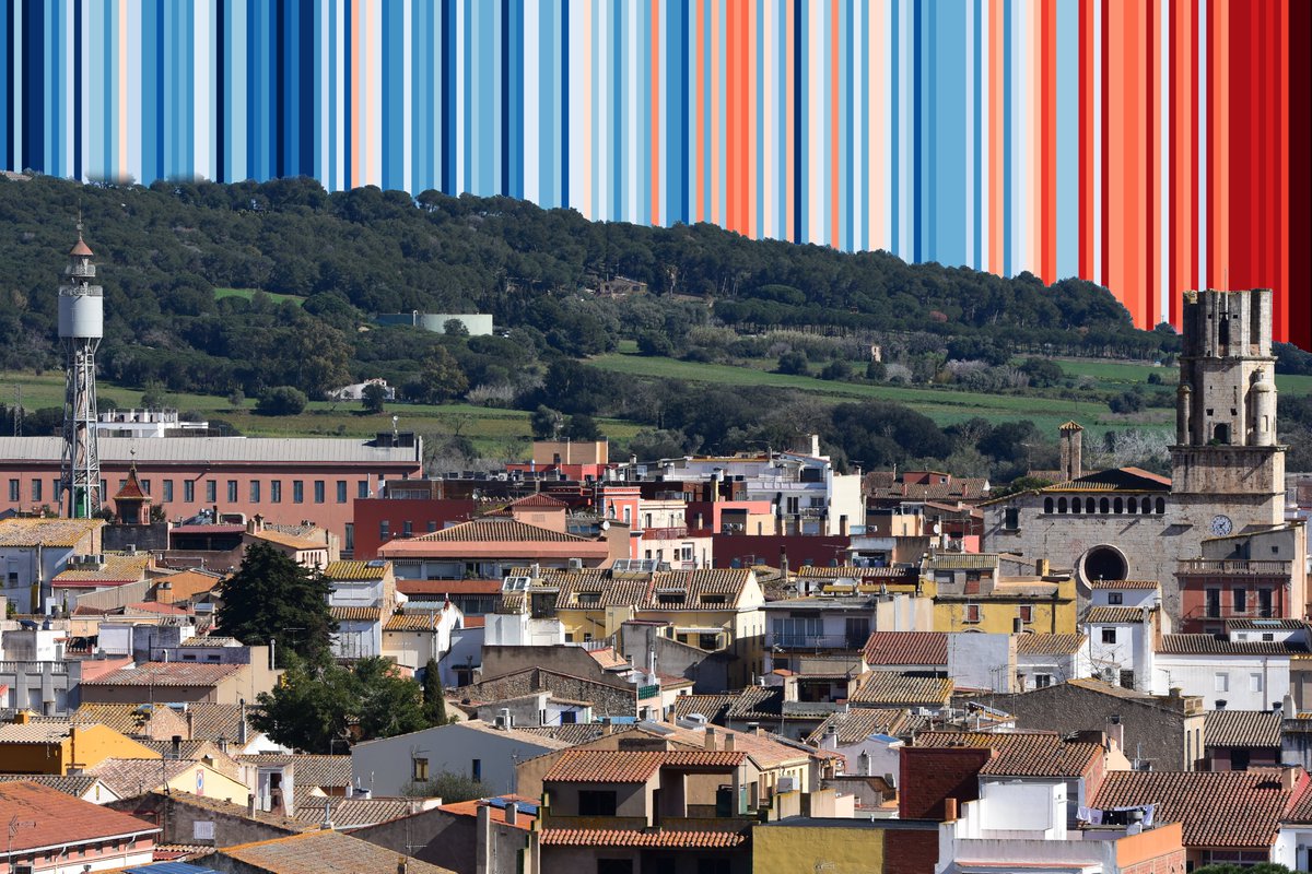marc_heras's tweet image. Aquest és el paisatge que tenim. Any a any anem sumant rècords de temperatures extremes. No en som conscients, però el clima que coneixiem ja no existeix.  #ShowYourStripes