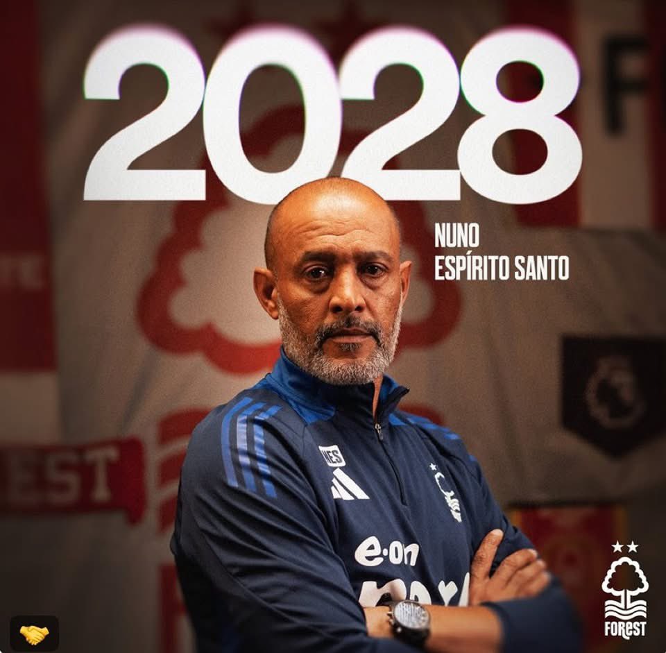 رسميــــــا ✅ 
نوتنجهام فورست يجدد عقد مدربه نونو سانتو حتي 2028 ✍️✅