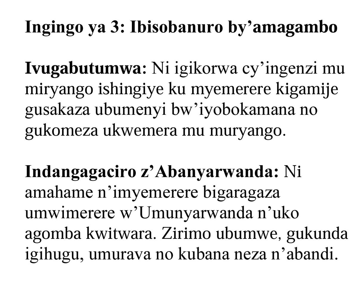 UncleGobby's tweet photo. YEMWE #BANYAMADINI ESE MWABONYE IYI #MIRONGO MGENDERWAHO KU #IVUGABUTUMWA RYUZUZANYA N'INDANGAGACIRO Z'ABANYARWANDA?!
Niwmitegereze neza ingingo ya 3 uburyo itangamo igisobanuro gishya kitari kimenyerewe ku magambo akurikira;
1. Ivugabutumwa
2. Indangagaciro z'abanyarwanda https://t.co/IPccMHqCeR