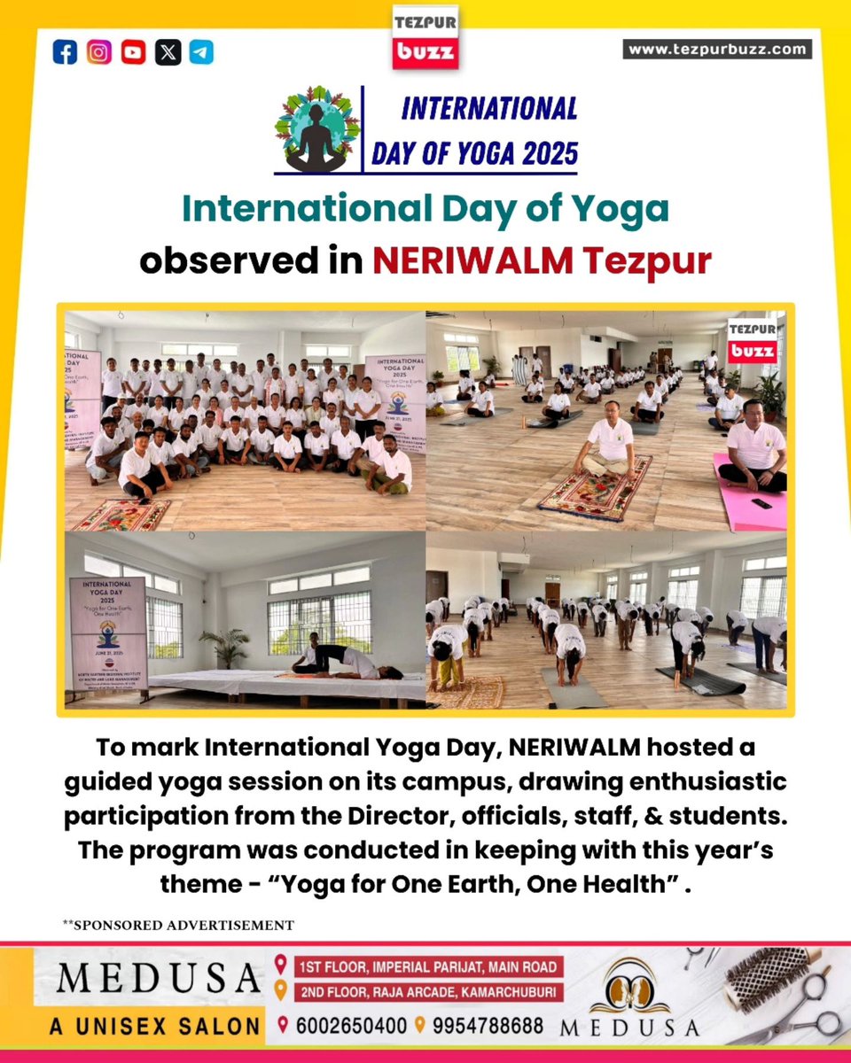 In celebration of International Yoga Day, <a href="/NeriwalmT/">NERIWALM Tezpur</a>  held a guided yoga session on its campus, which saw active participation from the Director, officials, staff, and students.