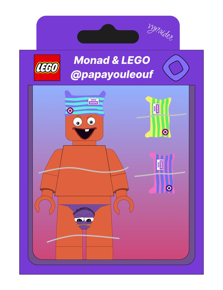 Gmonad 💜
New collaboration Lego and <a href="/monad_xyz/">Monad</a> 
This time it's <a href="/papayouleouf/">Papayou</a> 
Can you tell me where to buy these swimming trunks?
