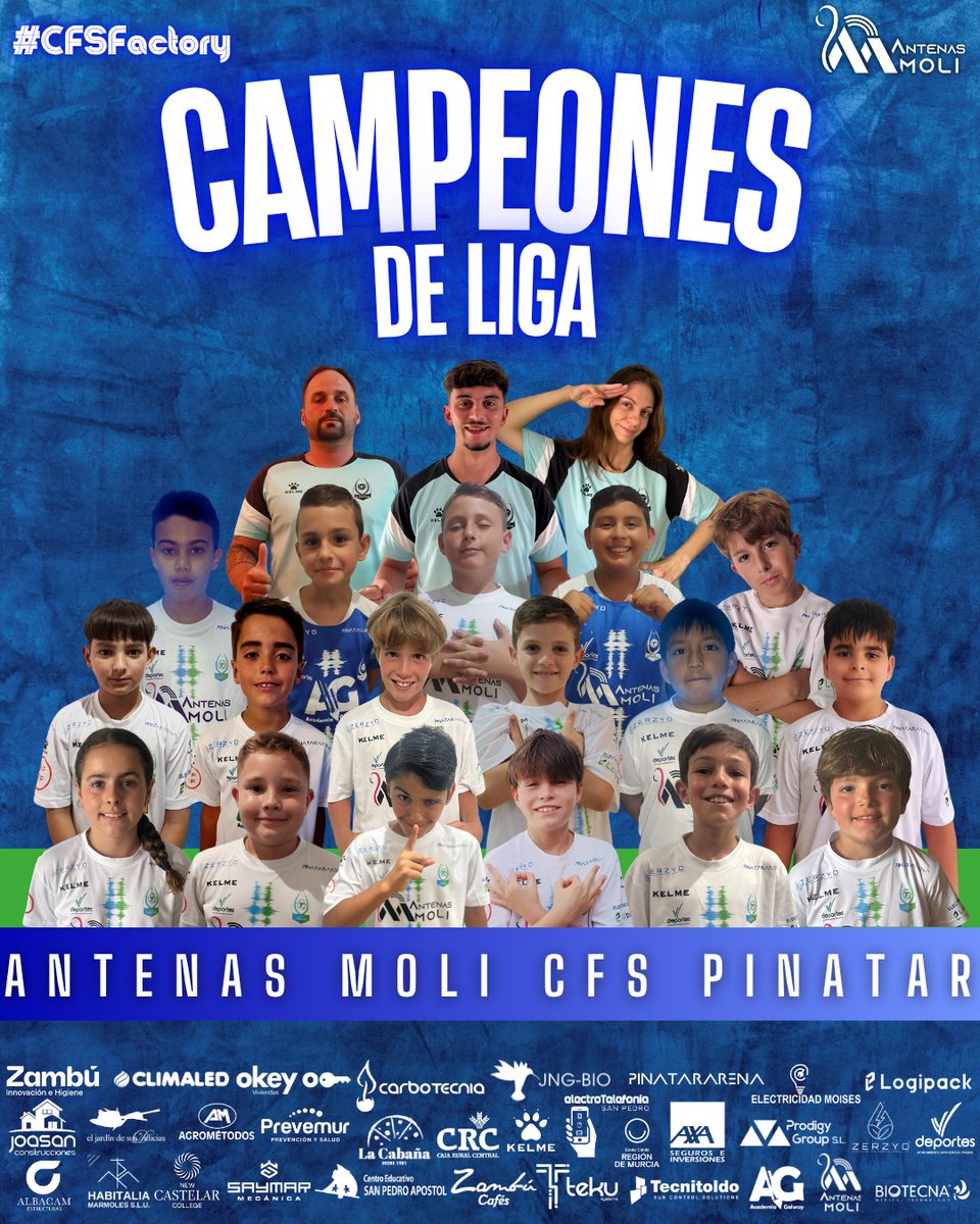 CFS_Pinatar's tweet image. #CFSFactory💙💚 | ¡Nuestro Benjamín Azul, el 𝗔𝗻𝘁𝗲𝗻𝗮𝘀 𝗠𝗼𝗹𝗶 𝗖𝗙𝗦 𝗣𝗶𝗻𝗮𝘁𝗮𝗿, se ha proclamado campeón de liga!🏆

👏🏻¡Enhorabuena a todas las personas que han formado parte de esta gran temporada! ¡A disfrutarlo!🎉

#GOPinatar