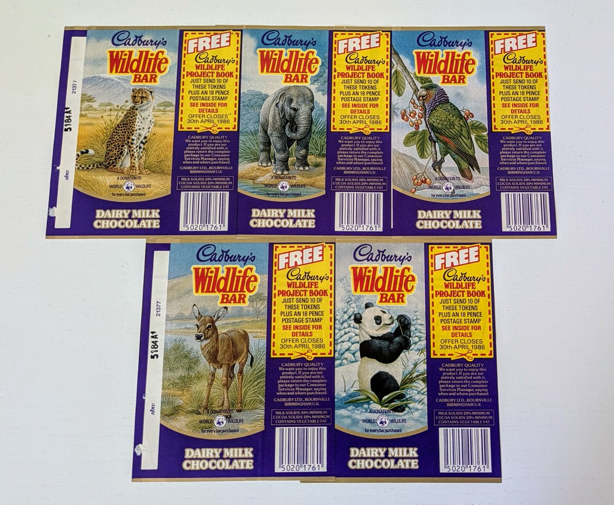 It's time to head back to 1986 to take a look at my collection of Cadbury's Wildlife Bar wrappers ephemeral80s.co.uk/2025/06/cadbur… and it's fair to say they're some of the most beautifully illustrated wrappers you'll ever see.