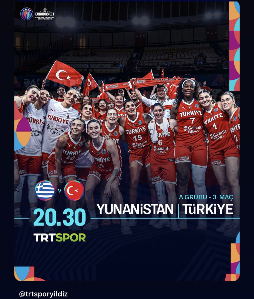 Ejder Yasin Turhan (@ejderyasinn) on Twitter photo Eurobasket 2025’te A Grubu’nda final maçına çıkıyoruz, kazanırsak çeyrek finaldeyiz 🇹🇷
20.30’da Koç Aziz Akkaya ile TRT Spor’da anlatımda olacağız 🎙️
Maç önü ve sonunda da <a href="/NumanGulsen/">Numan Gulsen</a> ile Aziz Akkaya 41. Dakika’da yine TRT Spor’da olacak.
Pire’de 14.500 bilet satıldı, salon Eurobasket 2025’te A Grubu’nda final maçına çıkıyoruz, kazanırsak çeyrek finaldeyiz 🇹🇷
20.30’da Koç Aziz Akkaya ile TRT Spor’da anlatımda olacağız 🎙️
Maç önü ve sonunda da <a href="/NumanGulsen/">Numan Gulsen</a> ile Aziz Akkaya 41. Dakika’da yine TRT Spor’da olacak.
Pire’de 14.500 bilet satıldı, salon