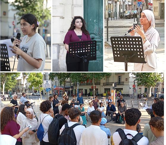 Sur la place à Plan Cabane 
6 lycéens ont courageusement pris le micro et présenté des sujets, auteurs qui pourraient tomber à l'oral du bac
Libérons les savoirs enfermés ! Laissons-nous instruire par la jeunesse ! Amenons-là dehors réenchanter nos rues, nos vies 
#PailladeCampus