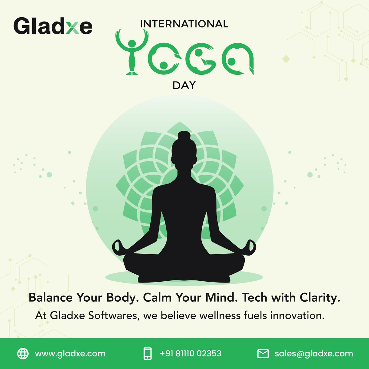 Gladxe_'s tweet photo. 🧘‍♂️ This #InternationalYogaDay, we at Gladxe celebrate the balance between body, mind, and technology.
Wellness fuels innovation — let’s code with clarity and live with calm. 🌿💻
#YogaDay2025 #TechWithBalance #Gladxe #MindfulInnovation https://t.co/QCZYc18Nib
