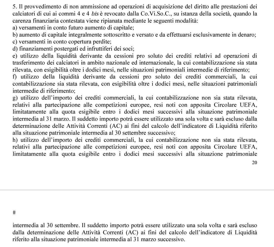 <a href="/radiosei/">RadioseiLazio</a> Forse da Formello fanno confusione? (Parte 2)
Le N.O.I.F. prevedono ben 8 diversi modi (utilizzabili congiuntamente) per rimuovere i vincoli al mercato. Nessuno di questi riguarda la cessione di calciatori nella sessione di mercato corrente.
x.com/LeastSquares71…