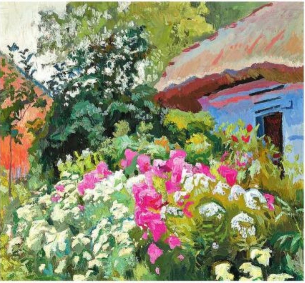 Stanisław Kamocki "Kwiaty przed chatą" (1909)👇