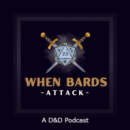 whenbardsattack's tweet image. Check out our D&amp;amp;D live play Podcast!     

Streamed Live on Twitch  twitch.tv/whenbardsattac… 
Live on Youtube  youtube.com/@whenbardsatta……   

StarFall: Sundays at 730 CST pm

Curse At Ravenspire Every Other Wed at 730 CST pm (Curse of Strahd)  

Also on Spotify!  Like &amp;amp; Subscribe!