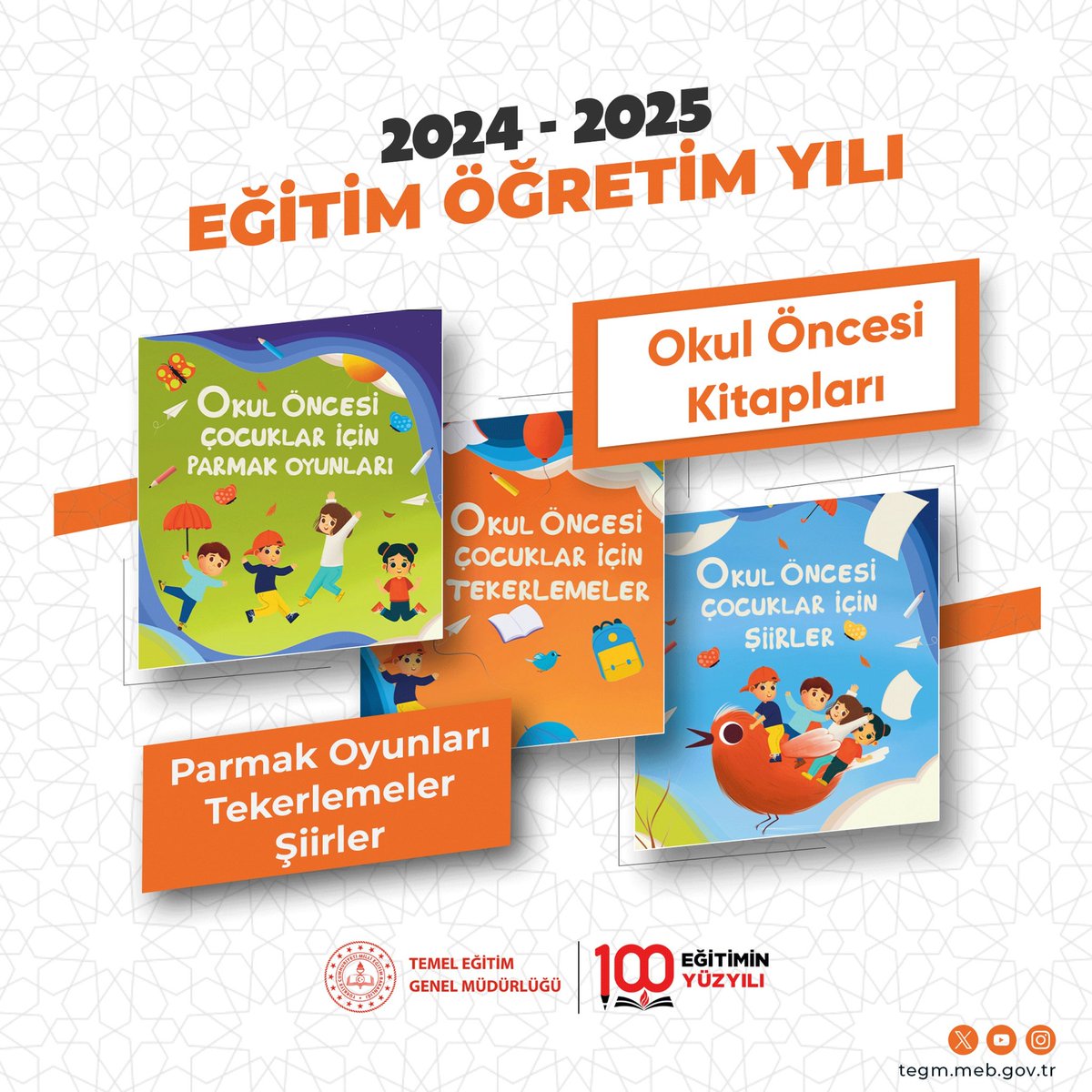 Temel Eğitim Genel Müdürlüğü (@mebtegm) on Twitter photo 🎈 Minikler eğlenerek öğrendi.😊
Okul öncesi kademesindeki öğrencilerimizin dil gelişimini,
📘 Parmak Oyunları,
📙 Tekerlemeler ve
📕 Şiirler ile destekledik.
#EğitiminYüzyılı
<a href="/tcmeb/">Millî Eğitim Bakanlığı</a>
<a href="/Yusuf__Tekin/">Yusuf Tekin</a>
<a href="/farukyelkenci/">Ömer Faruk Yelkenci</a>
<a href="/ebubekirsavasci/">Ebubekir Sıddık Savaşçı</a> 🎈 Minikler eğlenerek öğrendi.😊
Okul öncesi kademesindeki öğrencilerimizin dil gelişimini,
📘 Parmak Oyunları,
📙 Tekerlemeler ve
📕 Şiirler ile destekledik.
#EğitiminYüzyılı
<a href="/tcmeb/">Millî Eğitim Bakanlığı</a>
<a href="/Yusuf__Tekin/">Yusuf Tekin</a>
<a href="/farukyelkenci/">Ömer Faruk Yelkenci</a>
<a href="/ebubekirsavasci/">Ebubekir Sıddık Savaşçı</a>
